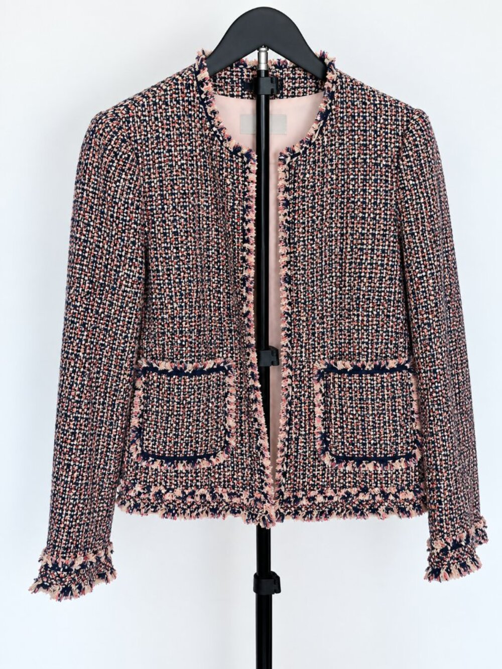 Rebeca Taylor Textured Tweed Fringe Jacket